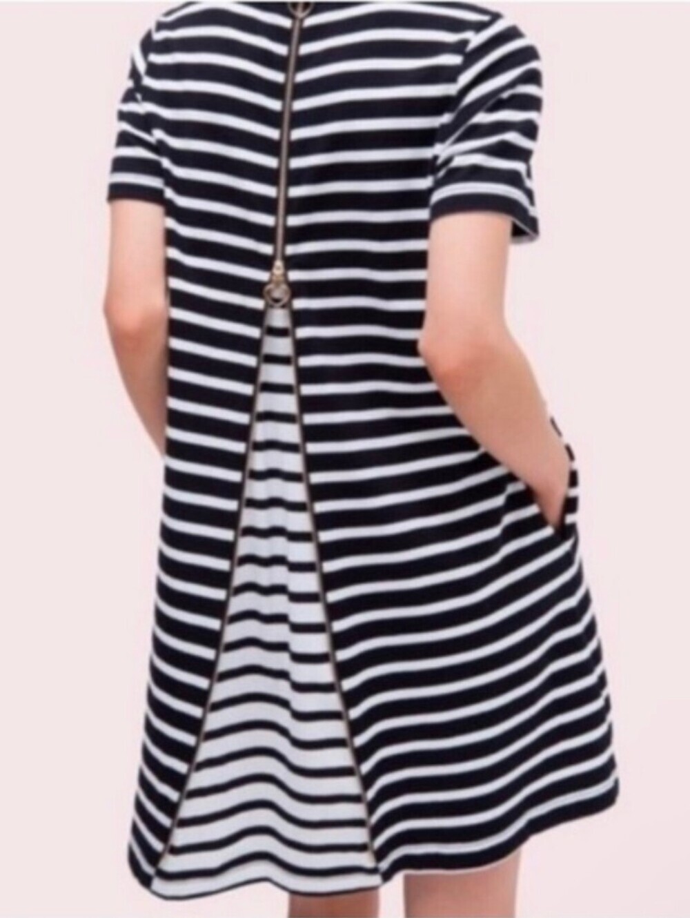 Kate Spade 100% Cotton Stripe Zip- Back Knit Dress, Small - Picture 3 of 10